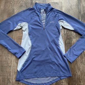 Columbia quarter zip blue size small omniheat pullover long sleeve shirt